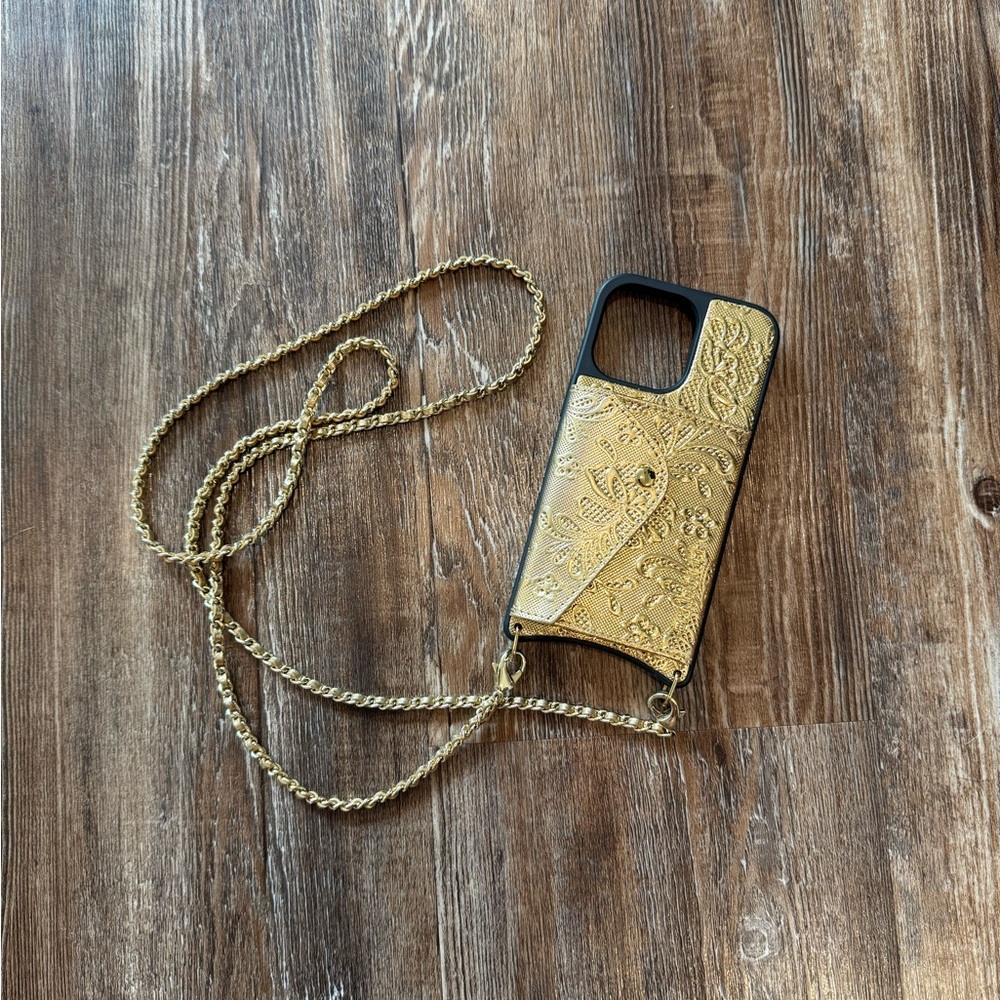 Bandolier Gold Phone Case with Chain